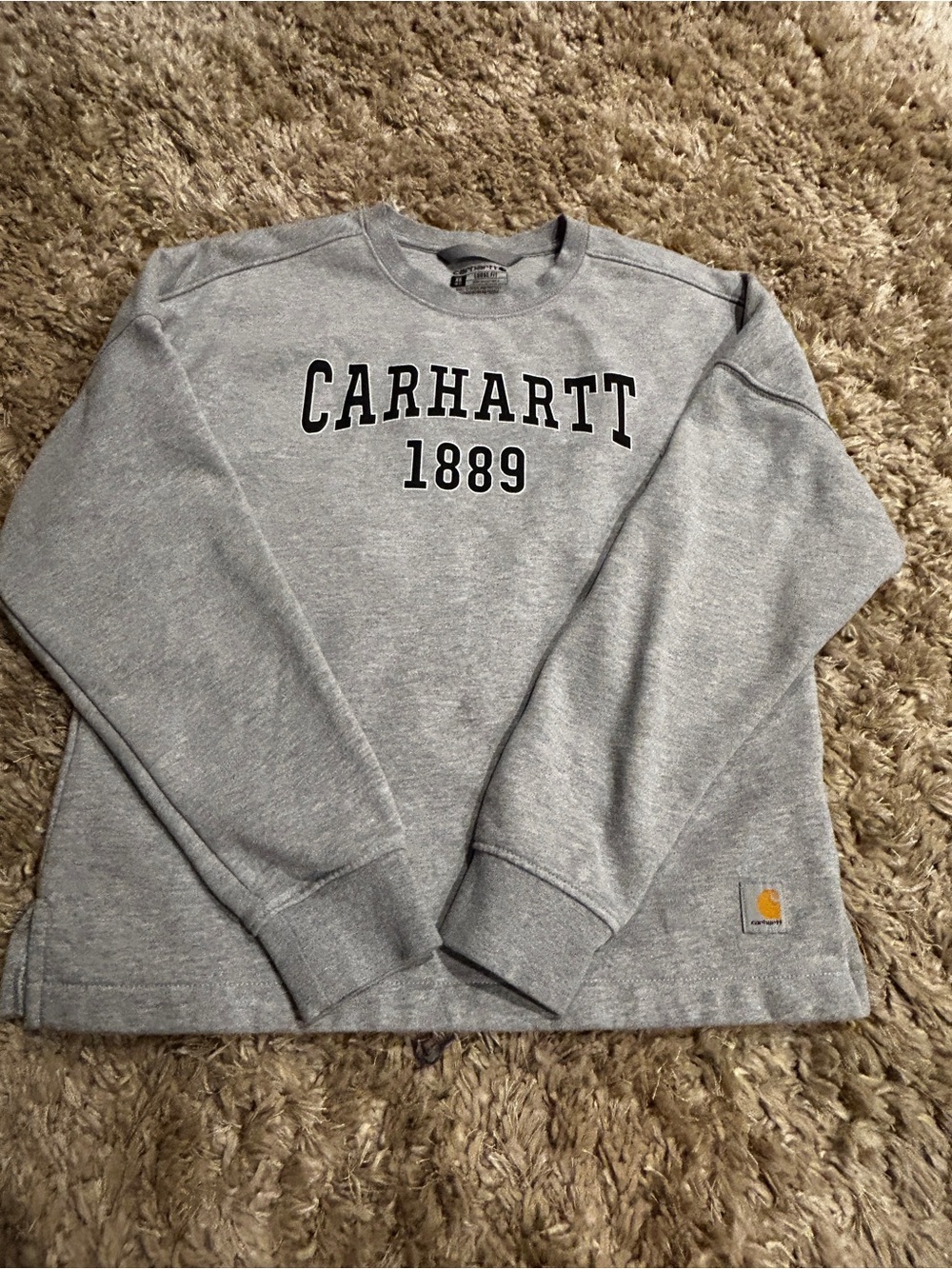 Carhartt women's Gray Logo Crewneck Sweater